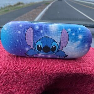 DISNEY Stitch & Angel “Hard Shell Eyeglasses Case” 8x2” Blue/Pink NWOT
